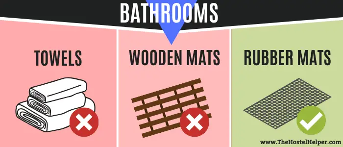 Wooden & Rubber Bathroom Mats